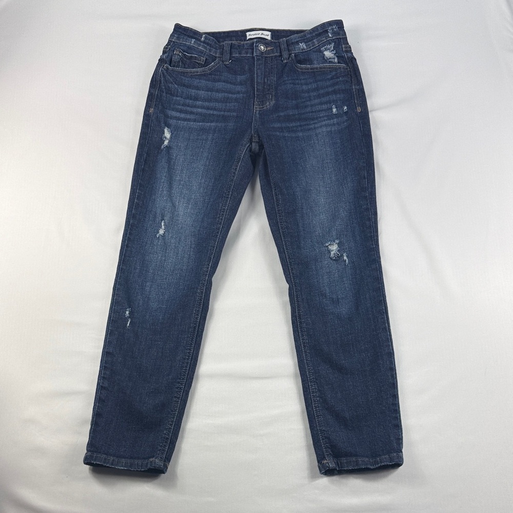 Studio Blue Distressed Straight Leg Jeans – Size 28